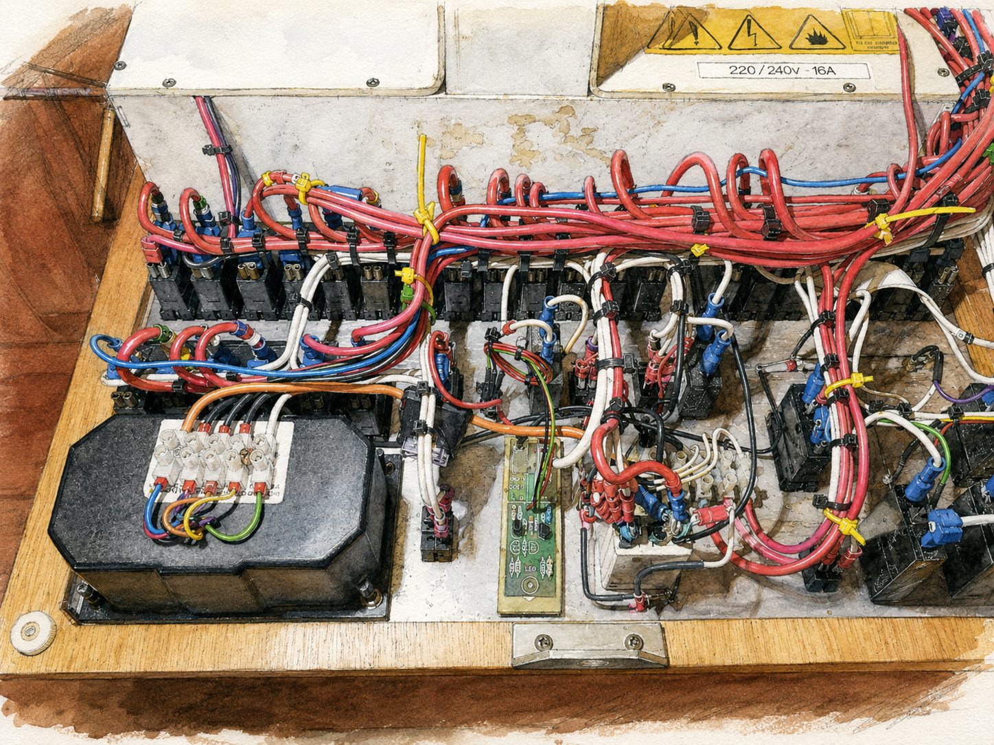 Elektrokabelinstallationsarbeiten während des Projekts PRANIS Refit