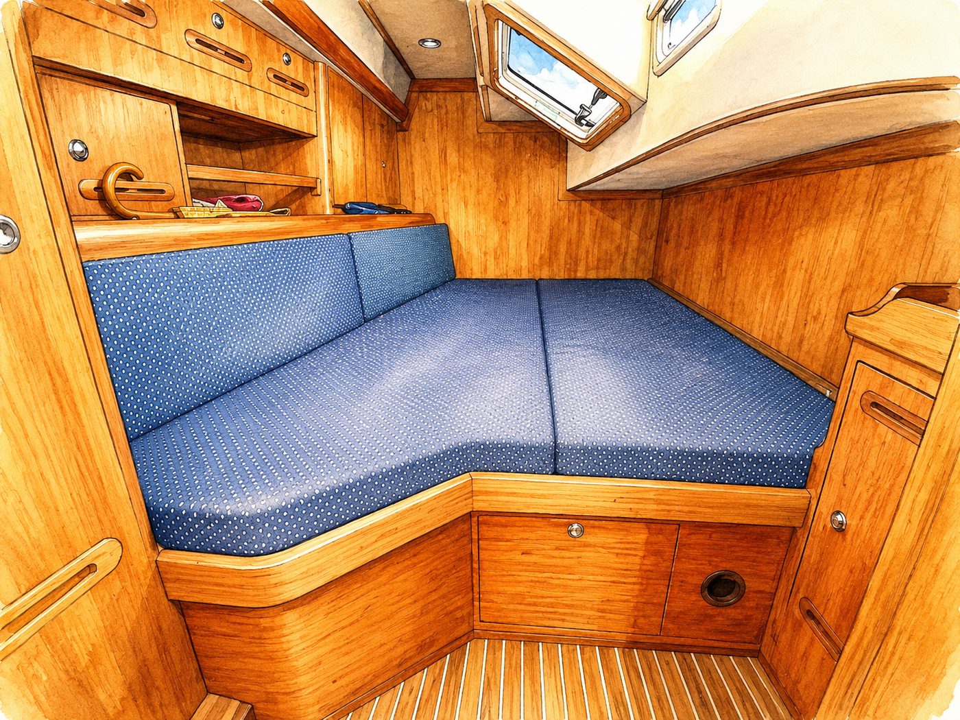 Illustration of the guest cabin aboard PRANIS